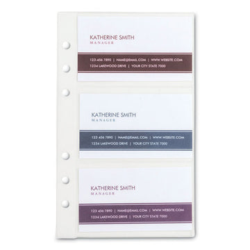 Samsill® Refill Sheets For 4.25 X 7.25 Business Card Binders, For 2 X 3.5 Cards, Clear, 6 Cards-sheet, 10 Sheets-pack freeshipping - TVN Wholesale
